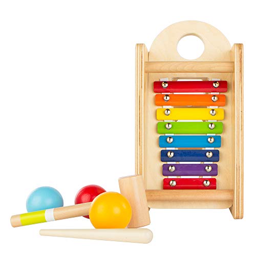 WOOMAX Juego martillo y xilófono de madera (Colorbaby 46205)