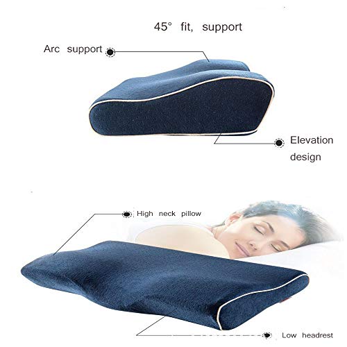 WYXR Cómoda Y Relajante Memoria Almohada De Vértebra Cervical De Algodón, Almohada De Apoyo para El Cuello Y El Hombro, Almohada Ortopédica Que Alivia El Dolor Y Ayuda A Dormir,Purple,S