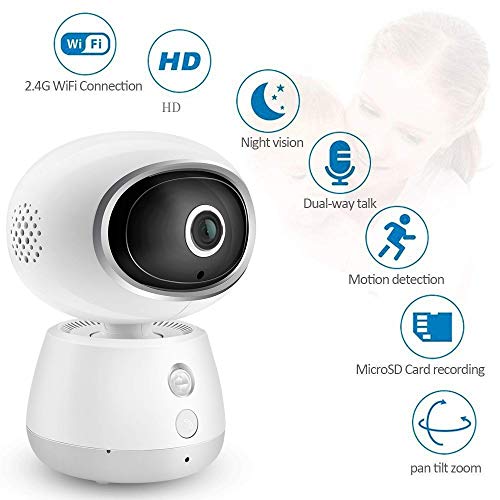 Yelomin - Cámara de seguridad inalámbrica para interiores (1080p, WiFi, HD, con visión nocturna, detección de movimiento, vigilancia en el hogar, monitor de audio de 2 vías para bebé/anciano/mascota