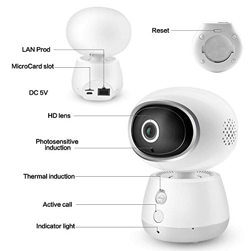 Yelomin - Cámara de seguridad inalámbrica para interiores (1080p, WiFi, HD, con visión nocturna, detección de movimiento, vigilancia en el hogar, monitor de audio de 2 vías para bebé/anciano/mascota