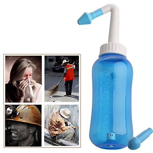 YYMMLLF Neti Pot, Enjuague sinusal, Sinus Pot para lavado nasal, 300 ml Kit de enjuague de alivio de alergias sinusales con lavado nasal Kit de enjuague sinusal para adultos y niños