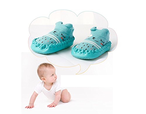 Z-Chen Pack de 3 Pares Zapatillas para Bebé con Suela Antideslizante, Amarillo + Rosa + Azul, 12-18 Meses