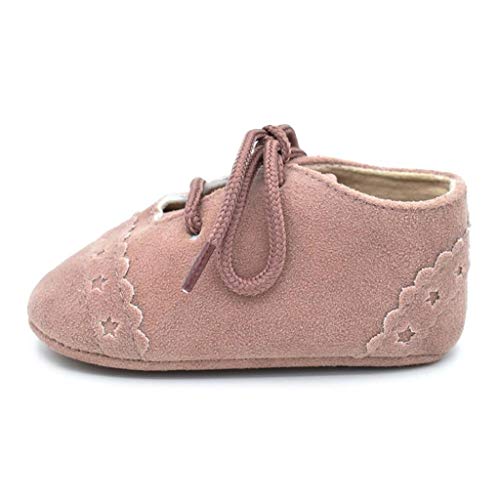 Zapatos Bebé Niña 2019 SHOBDW Zapatos Bebé Niño Verano Suela Suave Antideslizante Zapatillas Ata para Arriba Zapatos Bajos Linda Zapatos Bebé Recién Nacida Zapatos Bebe Primeros Pasos(Rosa,0~6)