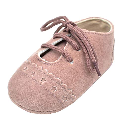 Zapatos Bebé Niña 2019 SHOBDW Zapatos Bebé Niño Verano Suela Suave Antideslizante Zapatillas Ata para Arriba Zapatos Bajos Linda Zapatos Bebé Recién Nacida Zapatos Bebe Primeros Pasos(Rosa,0~6)