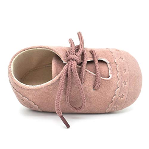 Zapatos Bebé Niña 2019 SHOBDW Zapatos Bebé Niño Verano Suela Suave Antideslizante Zapatillas Ata para Arriba Zapatos Bajos Linda Zapatos Bebé Recién Nacida Zapatos Bebe Primeros Pasos(Rosa,0~6)