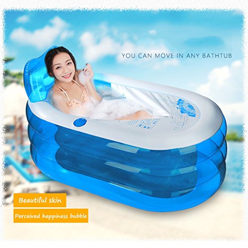 ZDYG Bañera Hinchable bañera Plegable para Adultos bañera de plástico Grueso baño de niños bañera separada bañera - Tamaño: 130x70x70cm