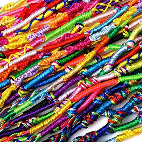 Zerama 10 PCS Hecho a Mano de Hilo Tejida Cuerdas de la Amistad del Hippie para el Tobillo Pulsera Pulsera de la Trenza de Cables de Colorido