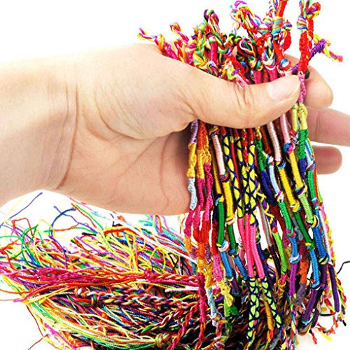 Zerama 10 PCS Hecho a Mano de Hilo Tejida Cuerdas de la Amistad del Hippie para el Tobillo Pulsera Pulsera de la Trenza de Cables de Colorido