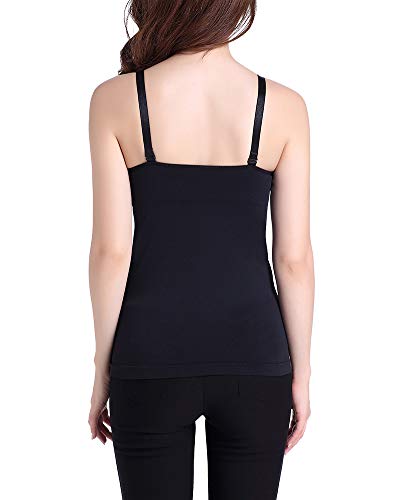 ZiXing Sujetador Lactancia Maternidad Ropa Interior Sujetador Camiseta Tirantes Chaleco con Almohadillas Negro L