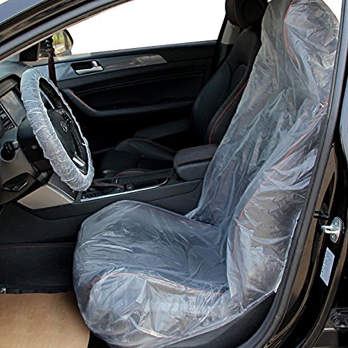 10 pcs Fundas Desechables Cubre Protector para Asiento de Coche 140 x 80 cm + 10 pcs Fundas Desechables de Volante + 10 pcs Fundas Desechables de Palanca de Cambio