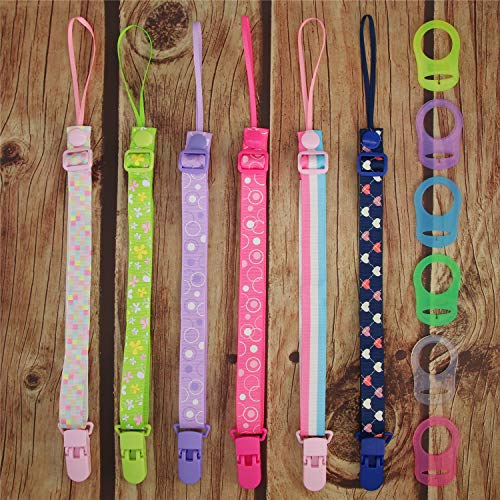 12pcs Chupetes de Clip Bebé con Anillo de Silicona Adaptador, Annhao Cadenas para Chupetes Chupetero Bebé Clips con Adorable Diseño, Unisex Dseño para Chicos y Chicas