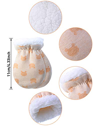 3 Pares de Manoplas de Bebé Guantes Calientes Mitones de Invierno de Bebés Niños Niñas Manoplas del Interior de Lana de Recién Nacido Infantil para 0-12 Meses (Color A)