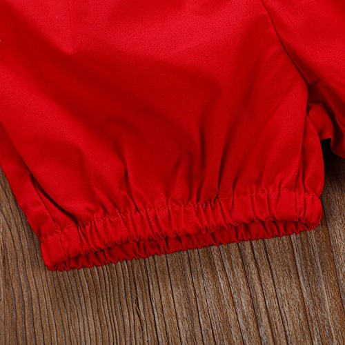 6-24 Meses Trajes de Mameluco para bebés Bebés Niños Camiseta Pantalones Cortos con Correa 2 Piezas Juego de niños pequeños Monos Lindos Pantalones Cortos Conjunto de Ropa (12 Meses, Rojo)