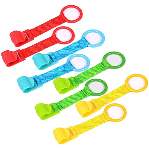 8PCS Anillas para Cunas y Parques - WENTS Ayuda a Su Bebe a Ponerse de Pie Facilmente(Rojo/Azul/Verde/Amarillo)