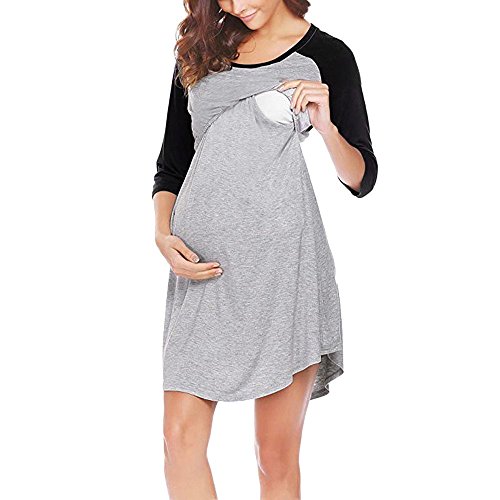 ALIKEEY Las Mujeres Vestido De Maternidad De Enfermería Pijama Camison De Lactancia Sleepwear Coche Faja Cojin Almohada Dormir Libro Sexy