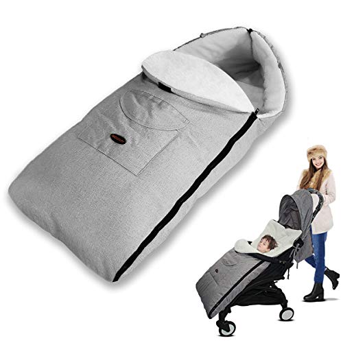 AUVSTAR Saco de Dormir Térmico Universal para Bebé,Saco para silla de Paseo,Sacos de Abrigo para Carritos,Mantas Envolventes Invierno para Cochecito,Multifuncional Bebé Cubrepiernas Impermeable (Gris)