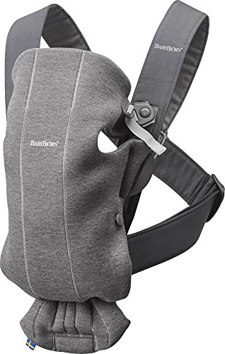 BabyBjörn Mochila Porta Bebé Mini, 3D Jersey, Gris Oscuro