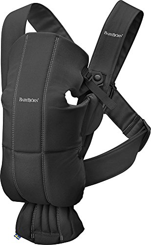 BABYBJÖRN Mochila Porta Bebé Mini, Cotton, Negro