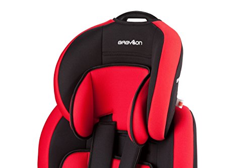 Babylon Star ISOFIX Silla de coche para niños 9-36 kg grupo 1-2-3, fabricada en Europa, color rojo