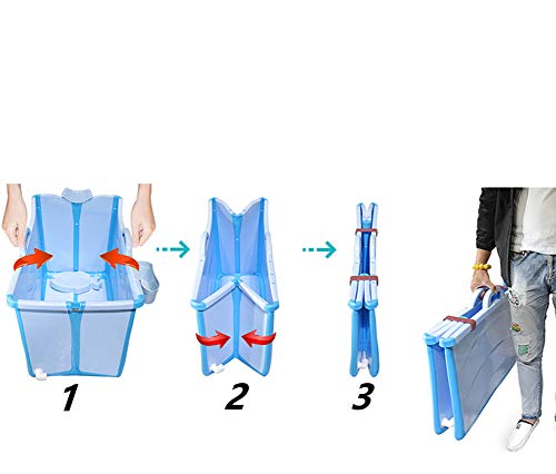 Bañera Plegable,/bañera portátil, bañera Grande, Piscina para niños, Familiares para niños, PVC ecológico (Azul, Rosa)