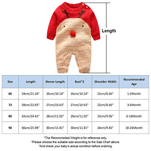 Bebe Mameluco Niños Jersey Navidad Mono - Pijama Invierno Bebé Niñas Algodón Conjunto de Ropa con Gorra Cálido Manga Larga Suéter Traje de Dormir Onesie