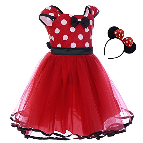 Bebé Niña Vestido de Fiesta Princesa Disfraces Tutú Ballet Lunares Fantasía Vestid Carnaval Bautizo Cumpleaños Baile para Infantiles Recién Nacido Disfraces de Princesa con Diadema 4 Años