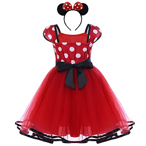 Bebé Niña Vestido de Fiesta Princesa Disfraces Tutú Ballet Lunares Fantasía Vestid Carnaval Bautizo Cumpleaños Baile para Infantiles Recién Nacido Disfraces de Princesa con Diadema 4 Años