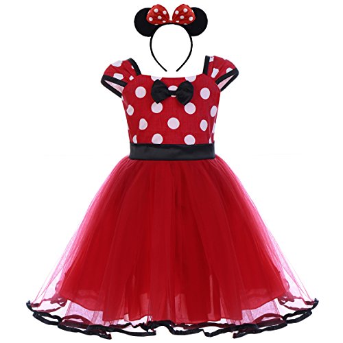 Bebé Niña Vestido de Fiesta Princesa Disfraces Tutú Ballet Lunares Fantasía Vestid Carnaval Bautizo Cumpleaños Baile para Infantiles Recién Nacido Disfraces de Princesa con Diadema 4 Años