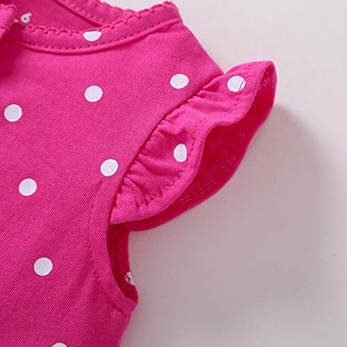 Bebé Niñas Vestido de Manga Corta + Pantalones Cortos + Body, 3 Piezas Conjuntos de Ropa 9-12 Meses