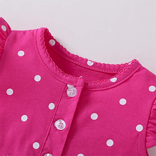 Bebé Niñas Vestido de Manga Corta + Pantalones Cortos + Body, 3 Piezas Conjuntos de Ropa 9-12 Meses