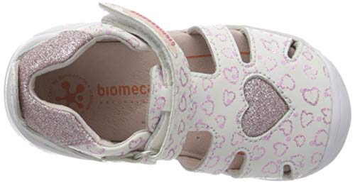 Biomecanics 202125, Sandalias para Bebés, Blanco (Blanco Y Corazones (Sauvage Y Glitter) B), 22 EU