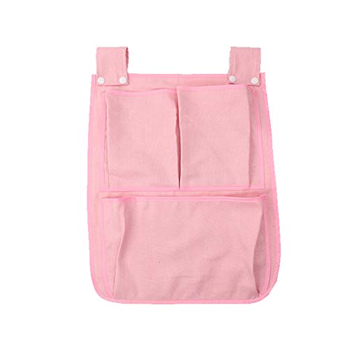 Bolsa de Almacenamiento Multifuncional Pañal de Bolsillo Colgando Cuna Organizador Cuna portátil(Pink)