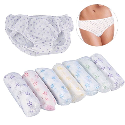 Bragas desechables, calzoncillos de maternidad de la mujer, 7 paquetes no tejidos súper suave cómoda prendas de vestir de los calzoncillos ligeros (XL)