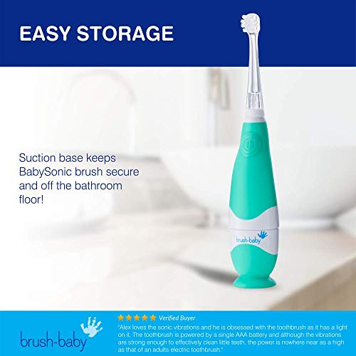 Brush-BabyCepillo de dientes eléctrico Brush-Baby BabySonic para 0-36 meses (Azul Turquesa)