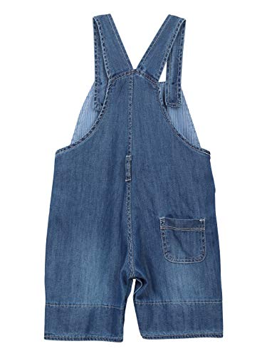 Camilife Bebé Niñas Niños Pantalones Cortos con Peto Shorts Denim Algodón Suave Pantalón Cortos con Peto Vaqueros Jeans con Tirante Delgado - Patrón Ballena Talla 80/86