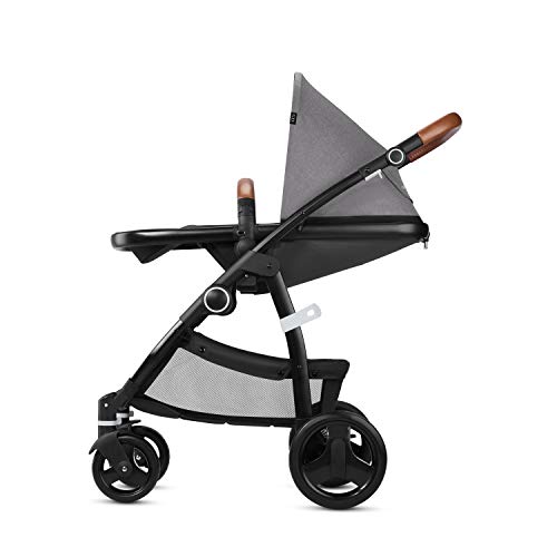 Cbx Leotie Lux 518001675 Cochecito con Asiento Reversible y Capazo para Recién Nacidos, con Cubierta de Lluvia y Adaptadores para Portabebé, 0-15 kg, Gris (Comfy Grey)