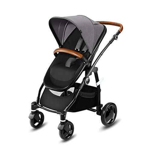 Cbx Leotie Lux 518001675 Cochecito con Asiento Reversible y Capazo para Recién Nacidos, con Cubierta de Lluvia y Adaptadores para Portabebé, 0-15 kg, Gris (Comfy Grey)