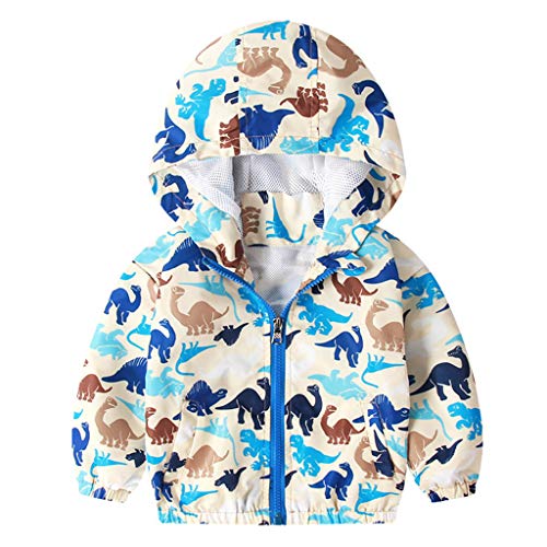 Chaqueta con Capucha para Niños Niñas Impresas Abrigos Dinosaurio de Dibujos Animados Sudadera Prendas de Abrigo Trajes de Otoño y Primavera