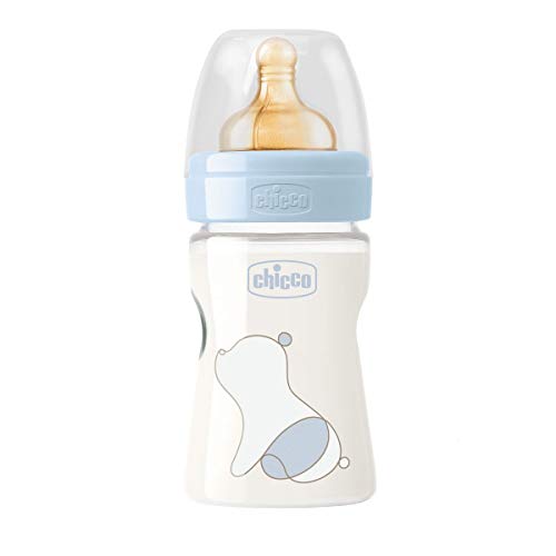 Chicco - Biberón Original Touch Caucho Azul Flujo Normal 150Ml 0M+, Niños