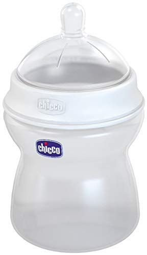 Chicco NaturalFeeling - Biberón con tetina redondeada anticólicos y flujo regulable para bebé de 2 meses en adelante, 250 ml