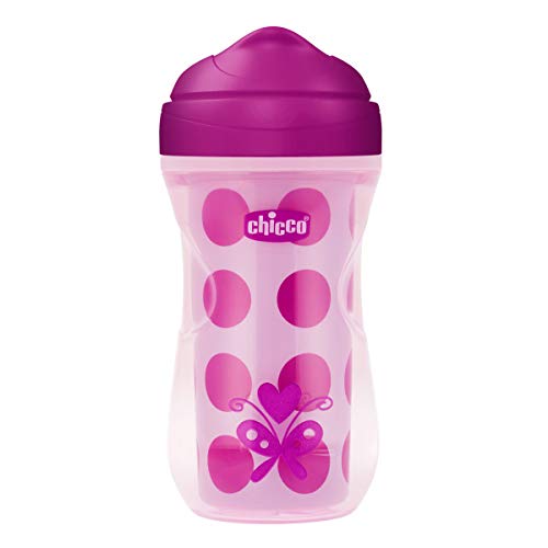 Chicco Termo Active - Vaso con boquilla fina que mantiene la temperatura, 14m+, color rosa (modelos surtidos)