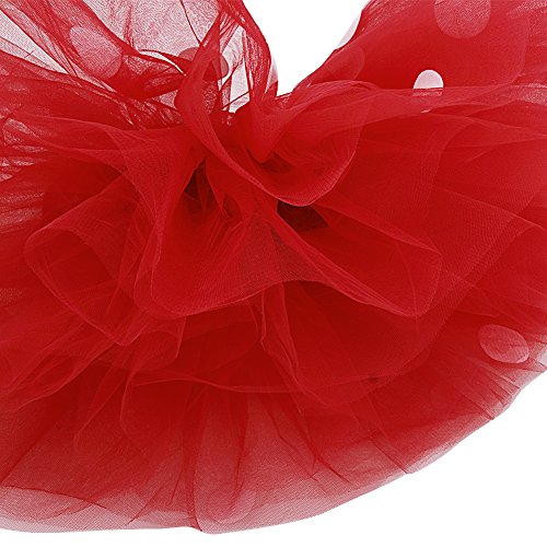 CHICTRY Vestidos de Princesa Tutú Disfraz Ratoncita Infantil con Diadema Traje de Fiesta Bautizo con Braga Interior para Bebés Niñas (12 Meses a 8 Años) Negro&Rojo 12 Meses