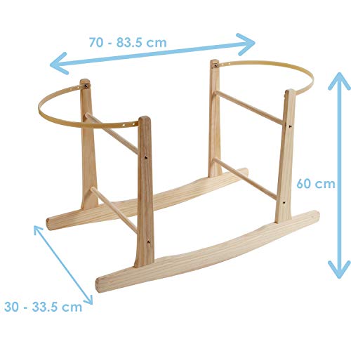 Clair de Lune Wooden Rocking Moses Basket Stand (Natural)