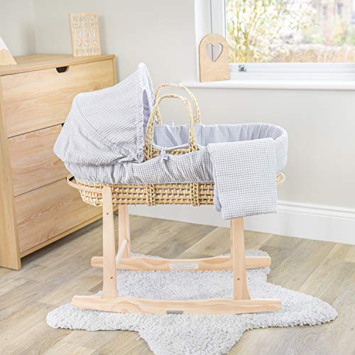 Clair de Lune Wooden Rocking Moses Basket Stand (Natural)