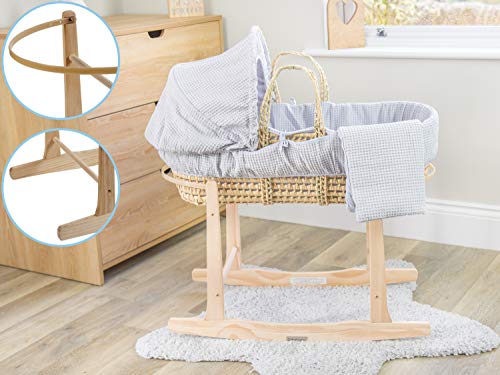 Clair de Lune Wooden Rocking Moses Basket Stand (Natural)