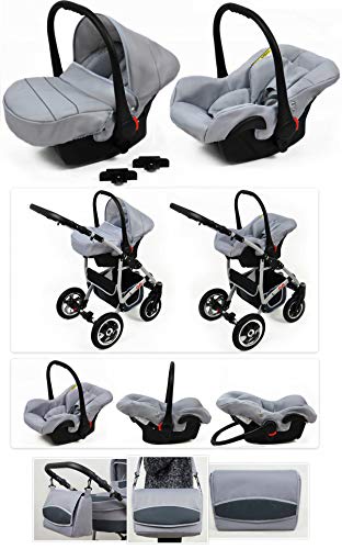 Cochecito de bebe 3 en 1 2 en 1 Trio Isofix silla de paseo New L-GO 2 by SaintBaby negro & beis 2in1 sin Silla de coche