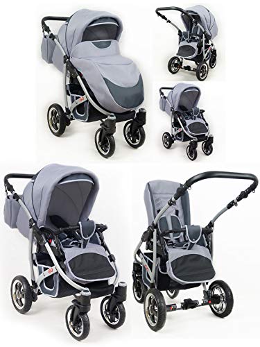 Cochecito de bebe 3 en 1 2 en 1 Trio Isofix silla de paseo New L-GO 2 by SaintBaby negro & beis 2in1 sin Silla de coche