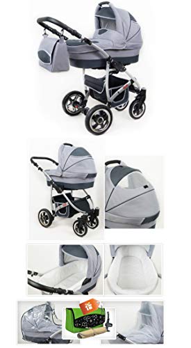 Cochecito de bebe 3 en 1 2 en 1 Trio Isofix silla de paseo New L-GO 2 by SaintBaby negro & beis 2in1 sin Silla de coche