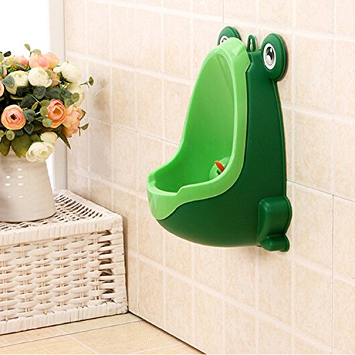 Con diseño de los niños diseño de rana sobre seta para hacer sus necesidades de seguridad para inodoro de deporte para hombre mingitorio de traje infantil unisex sin mangas orinar bloques de entrenamiento para bicicleta puerta de cuarto de baño verde