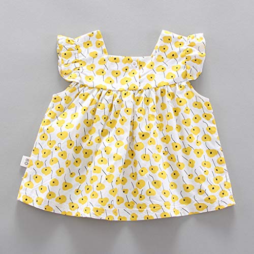 Conjuntos para Bebés Niñas Verano Recién Nacidos Bautizo PAOLIAN Camisetas Niñas Bebes de Tirantes sin Manga y Pantalone Cortos Ropa para Niñas Bebes Vestir Fiestas Casual 6 Meses-3 Años